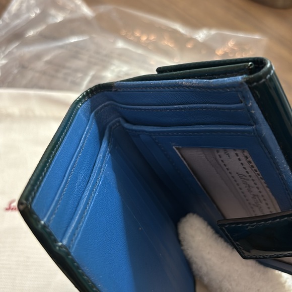 Salvatore Ferragamo RARE blue patent calf leather wallet-some marks stickiness - Picture 13 of 17